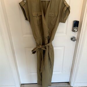 Ralph Lauren Khaki Belted Jumpsuit